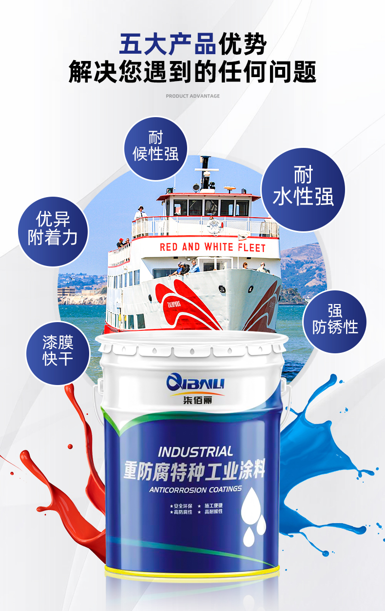 Single component alkyd quick drying paint with high glossiness, water resistant and rust resistant coating for steel structure and mechanical equipment, long-term supply