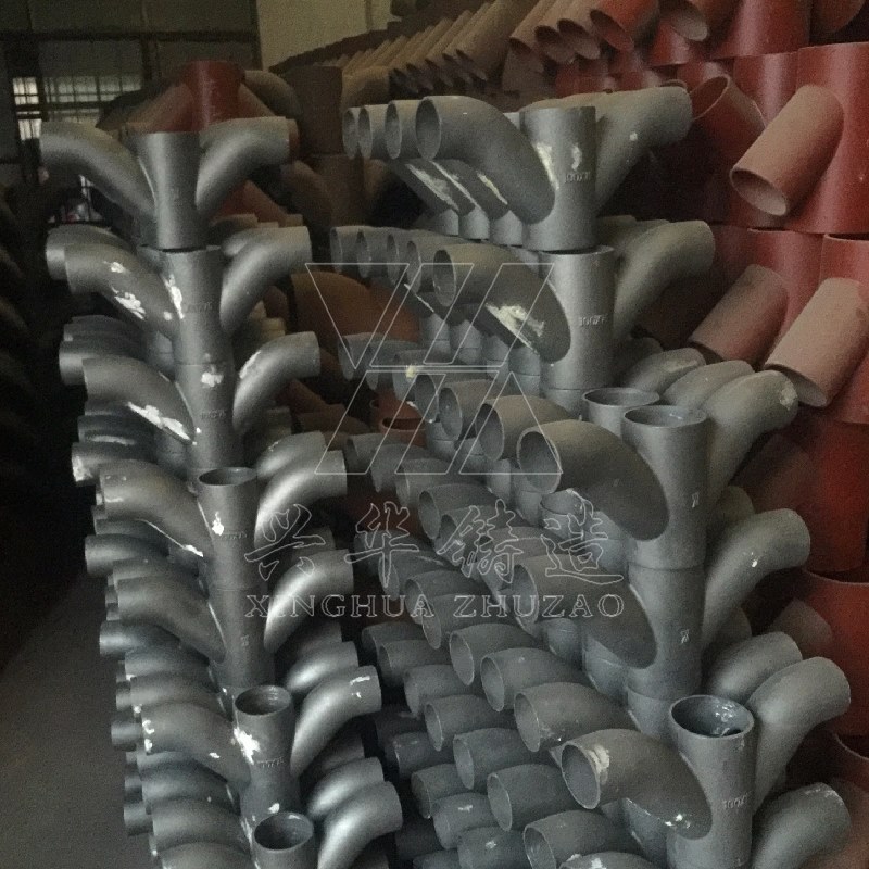 Mechanized flexible seismic resistant cast iron downstream tee pipe fittings TY tee pipe fittings W-shaped hoop connection cast iron pipe fittings