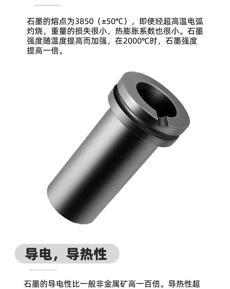 High frequency furnace graphite crucible, high-temperature and corrosion-resistant graphite products. Use crucibles for positive and negative electrodes to customize specifications