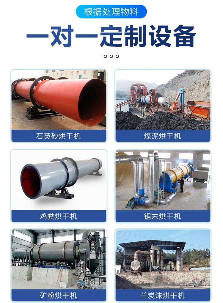 River Sand Drum Dryer Sawdust and Wood Chip Dehydration Dryer Yushen Industrial Coal Slime Powder Drying Equipment