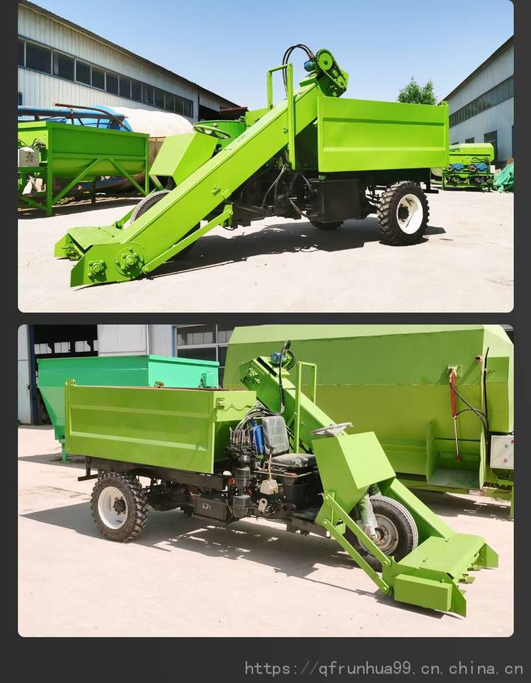 60 horsepower four wheel manure cleaning truck, forklift type manure cleaning machine, automatic manure scraper for cattle farms