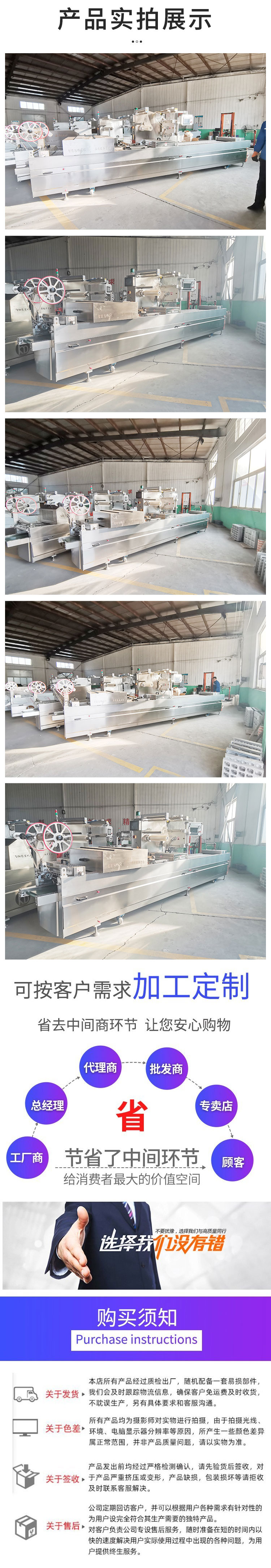 Full automatic braised chicken stretch film Vacuum packing machine Commercial large-scale Quail eggs packaging equipment Zhongxin Zhida