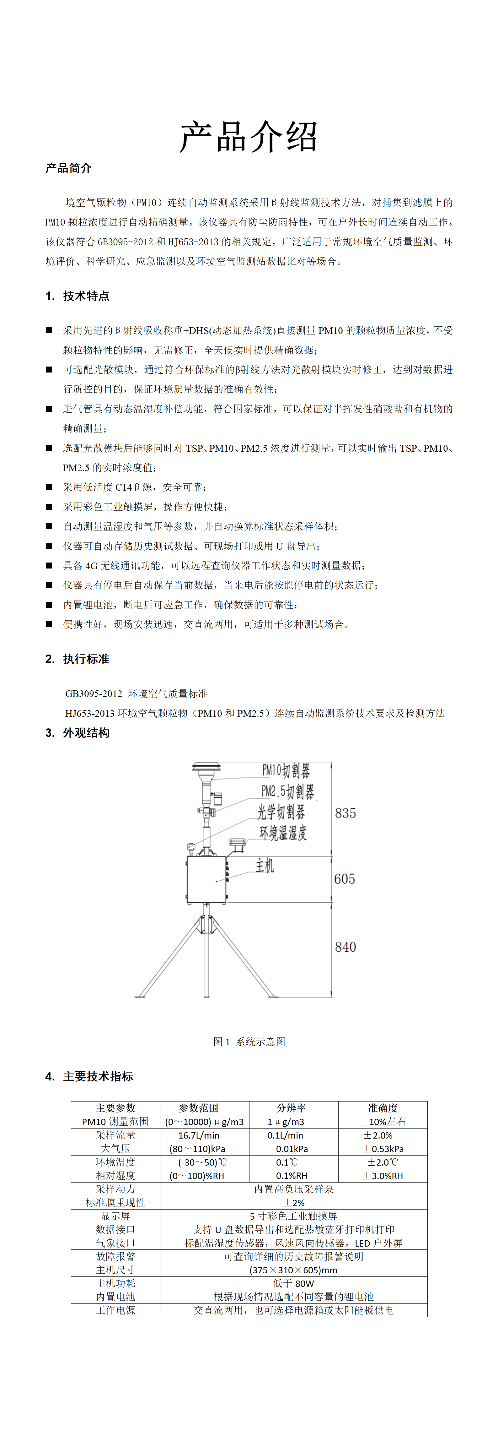 Beta ray method for particulate matter PM10 PM2.5TSP online monitoring of ambient air microstation β radial