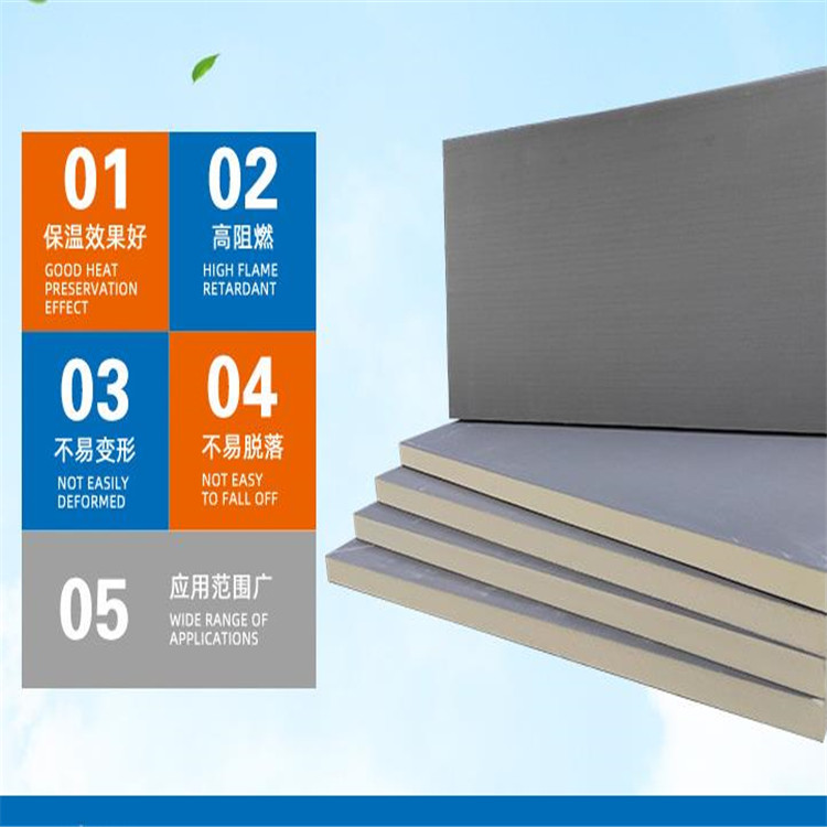 Inner and outer wall sound insulation composite insulation board Cold storage insulation flame-retardant polyurethane composite board