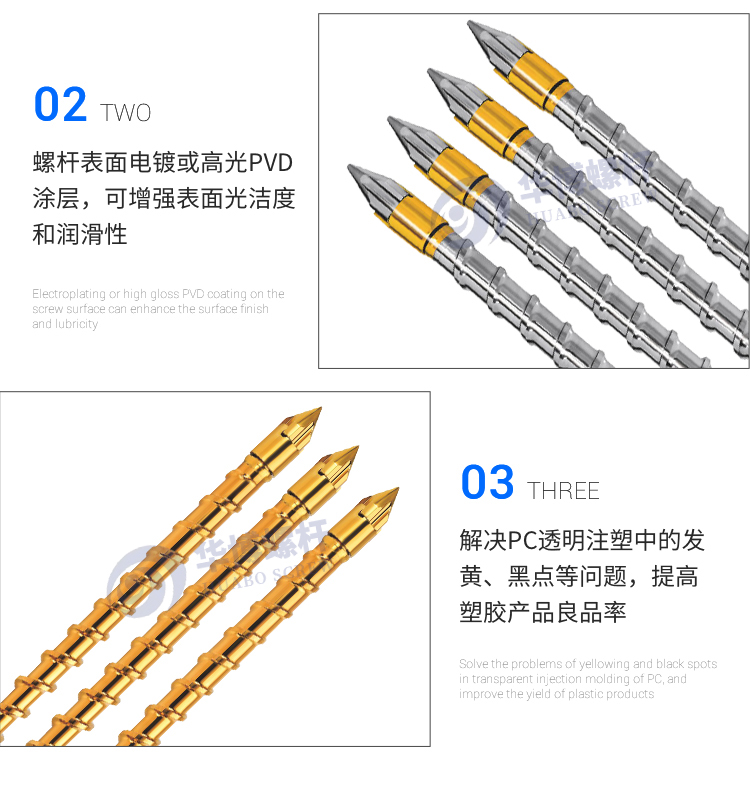 Injection molding machine PC/PCTG optical screw manufacturer High temperature resistant screw suitable for Sumitomo Farak machines in Japan