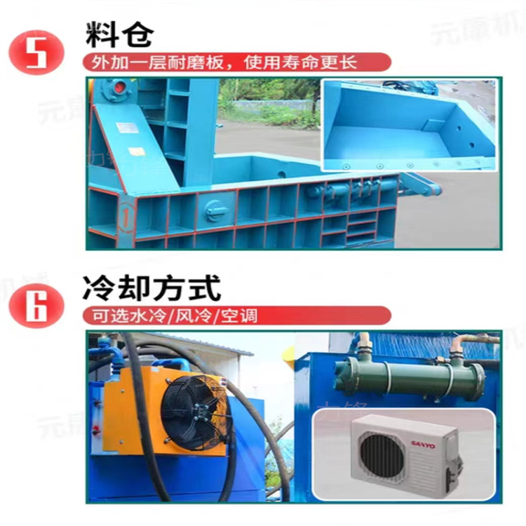 Large horizontal hydraulic scrap iron sheet, color steel tile, metal waste pressing machine, manufacturer Li Feng