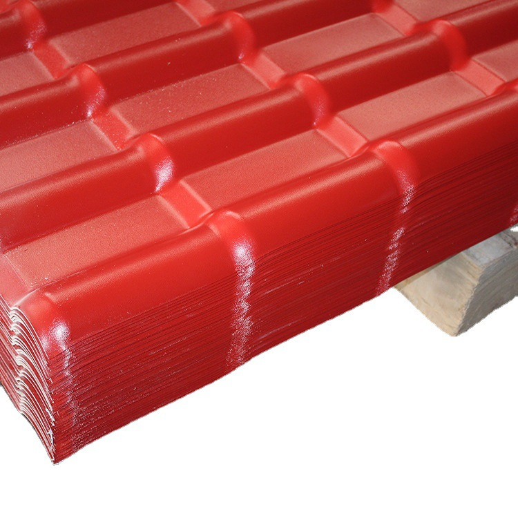 Synthetic resin tile roof thickened plastic insulation tile red wave plastic steel tile roof villa antique tile