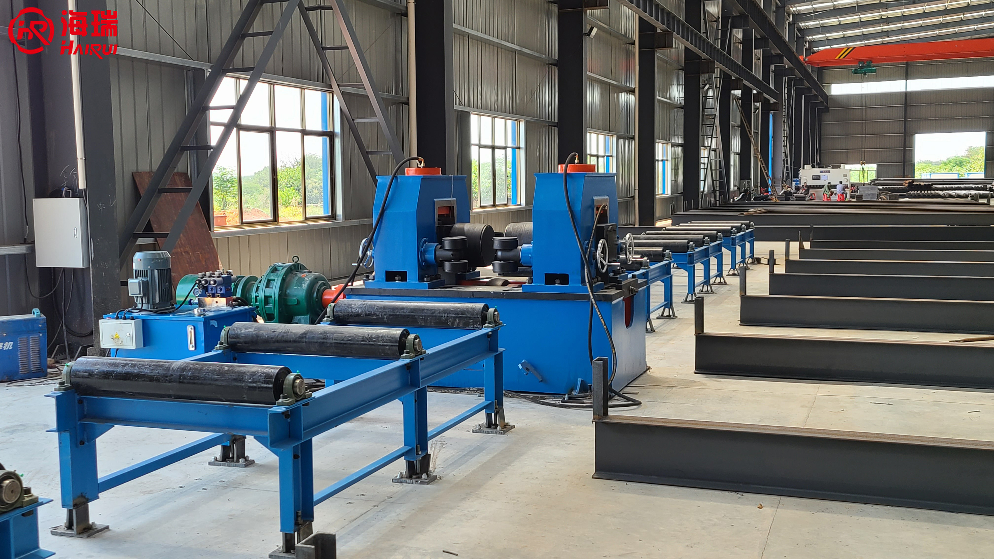 Hairui Welding and Cutting H-shaped Steel Straightening Machine Efficient Steel Structure Straightening Automatic Straightening Top and Bottom Pressing