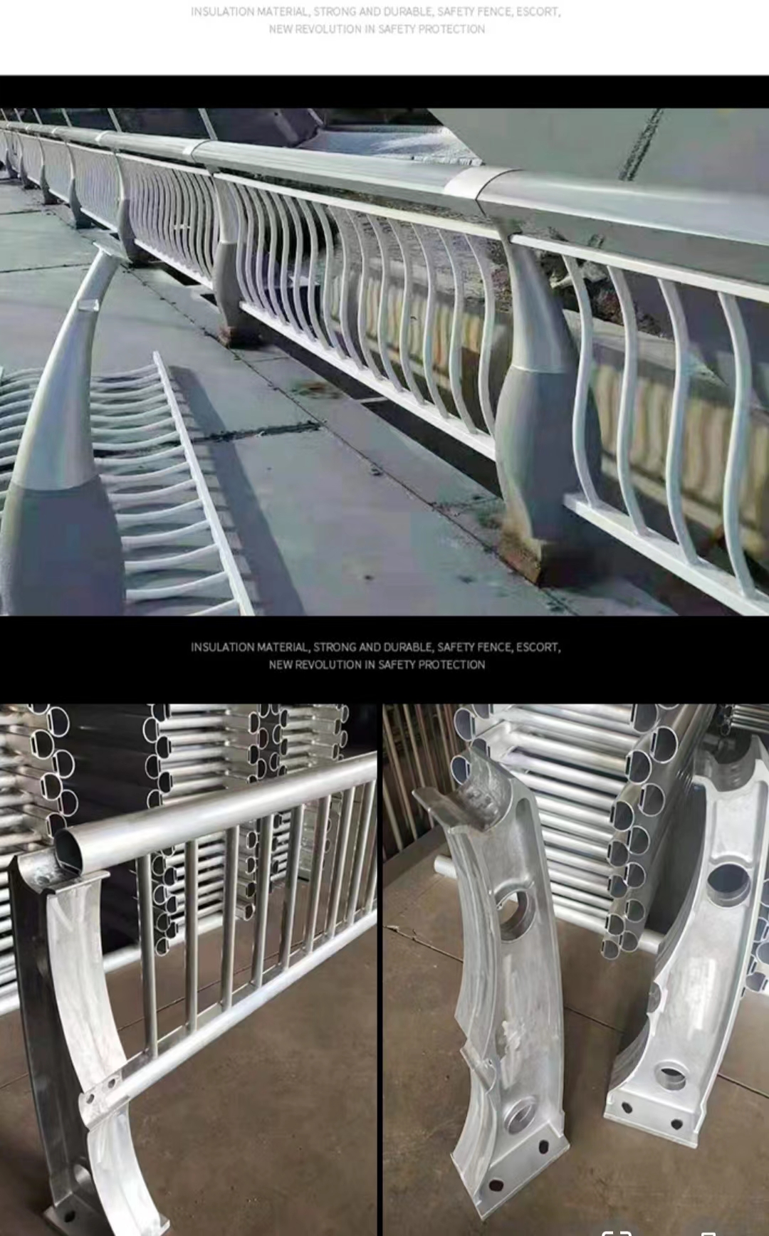 Bridge lighting anti-collision guardrail, SS grade highway protective guardrail on both sides, customized according to drawings