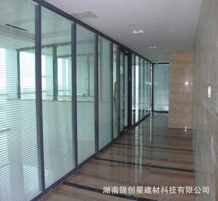 Office glass partition wall, double glass louver partition, hotel office glass partition, fireproof partition