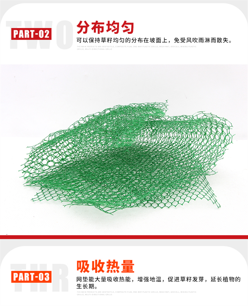 Green Grass Planting Net, Slope Greening, 3D Vegetation Net, Ecological Slope Protection EM2/EM3 Geonet Cushion Geonet