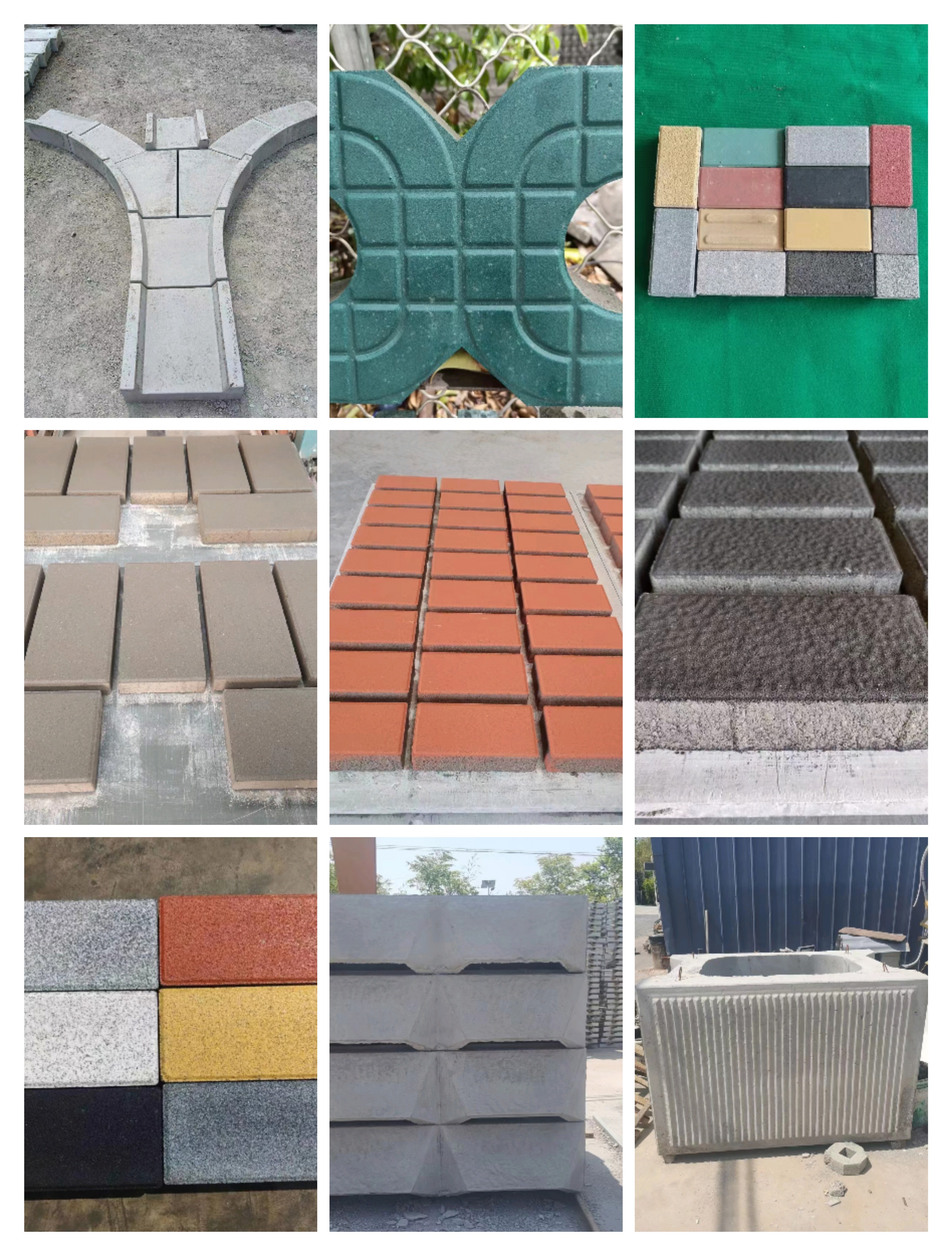 Hexagonal slope protection brick module brick well, splayed grass planting brick, tactile paving brick, tree enclosure, stone well cover