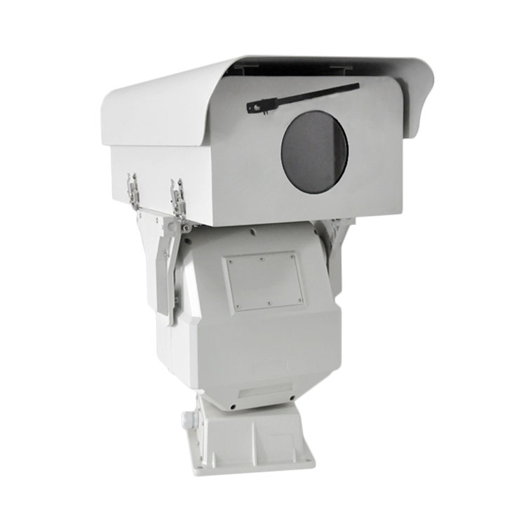 Telescopic security and visible light integrated medium and long distance selectable pan tilt monitoring camera