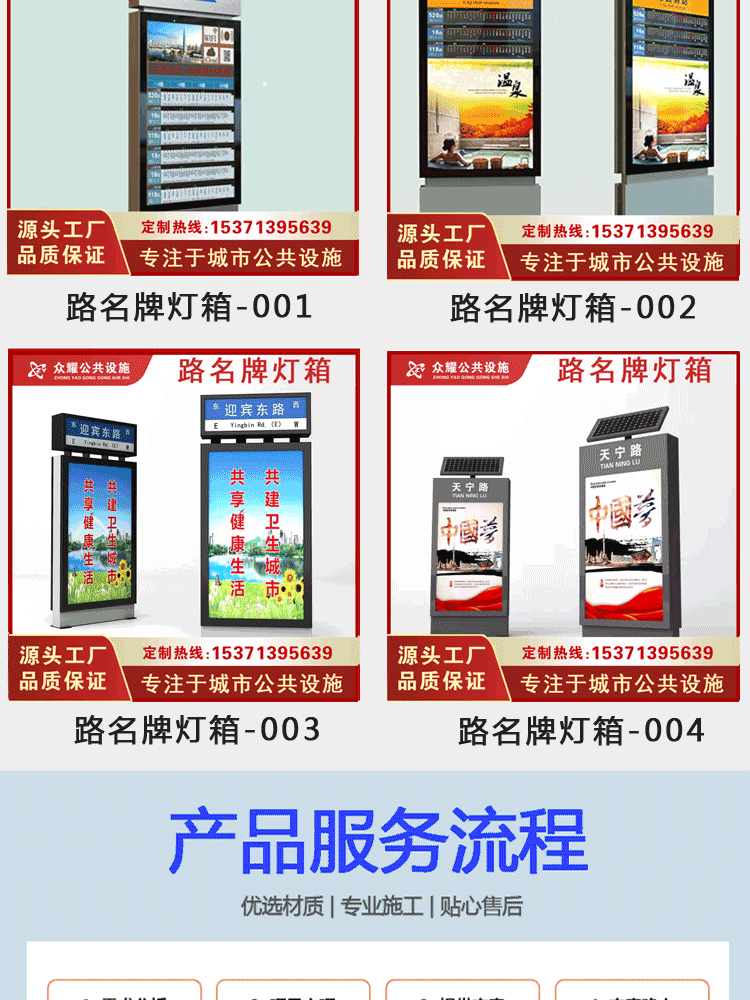 Outdoor vertical billboard, light box, road guide, customized manufacturer, professional customer service, one-on-one service