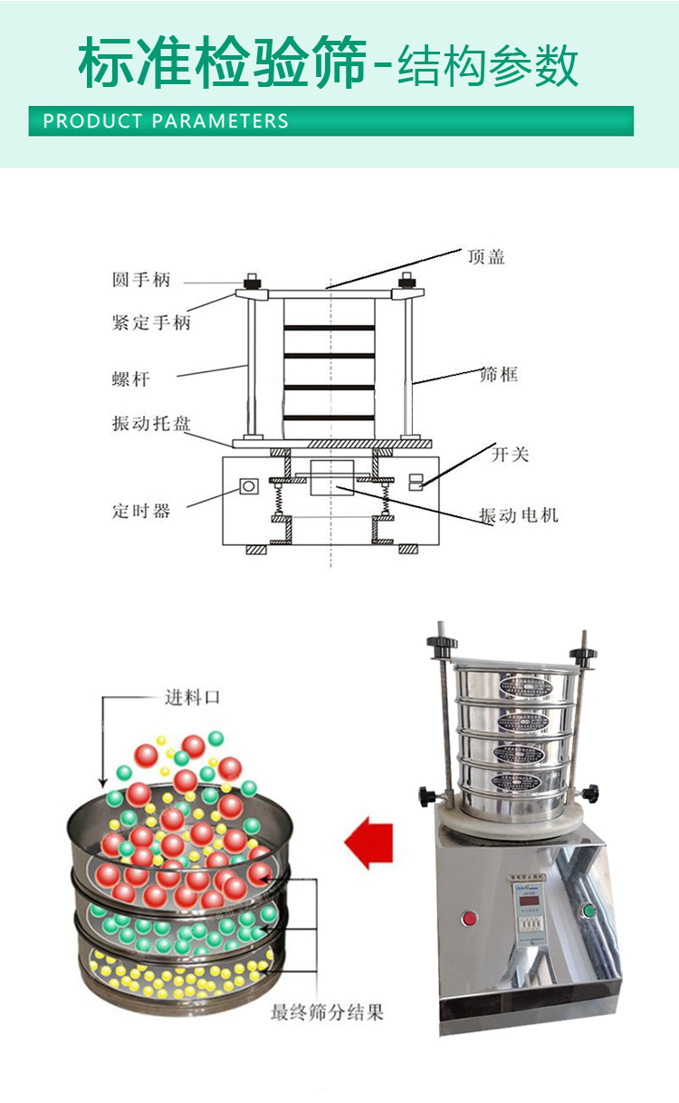 Ultrasonic vibration inspection screen for testing the particle size of ultrafine powder used in universities and scientific research institutions laboratories, with a mesh size of 1000