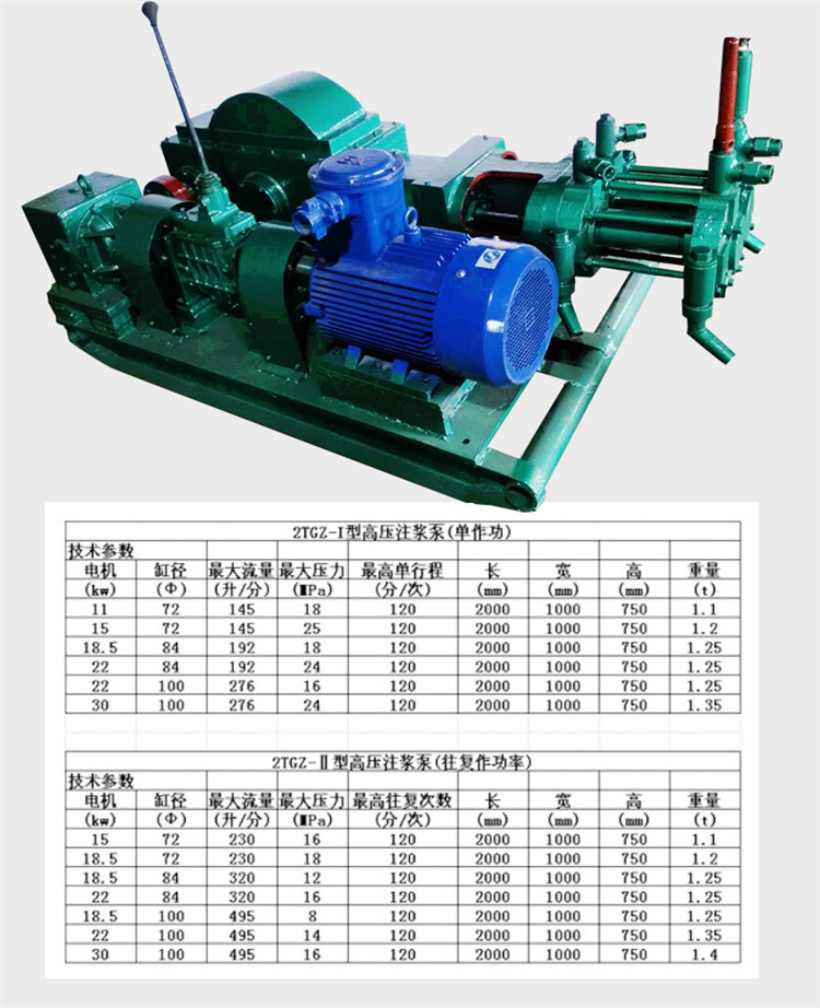 甘肃兰州 电动2TGZ-60/210矿用高压注浆泵 内江顶管双缸高压砂浆注浆泵