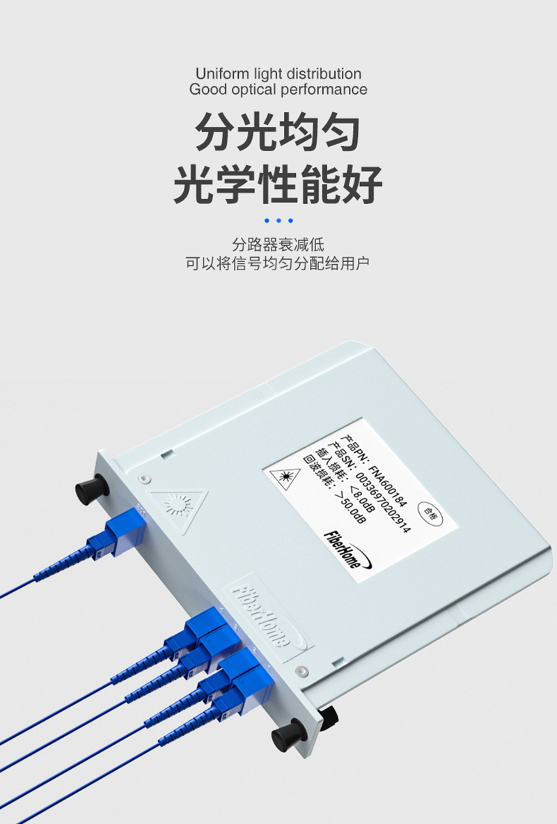 Fiberhome Fiber Optic Splitter, General Distribution of Fiberhome Communication, Four Way Insert Card Type One to Two Optical Splitter