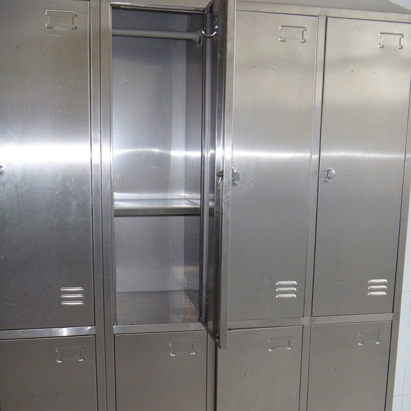 Stainless steel wardrobe, 4 doors, 6 doors, personal belongings cabinet, Xufei thickened SUS304 steel plate product customization