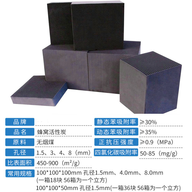 Yujing brand honeycomb activated carbon adsorbent for waste gas treatment adsorption material