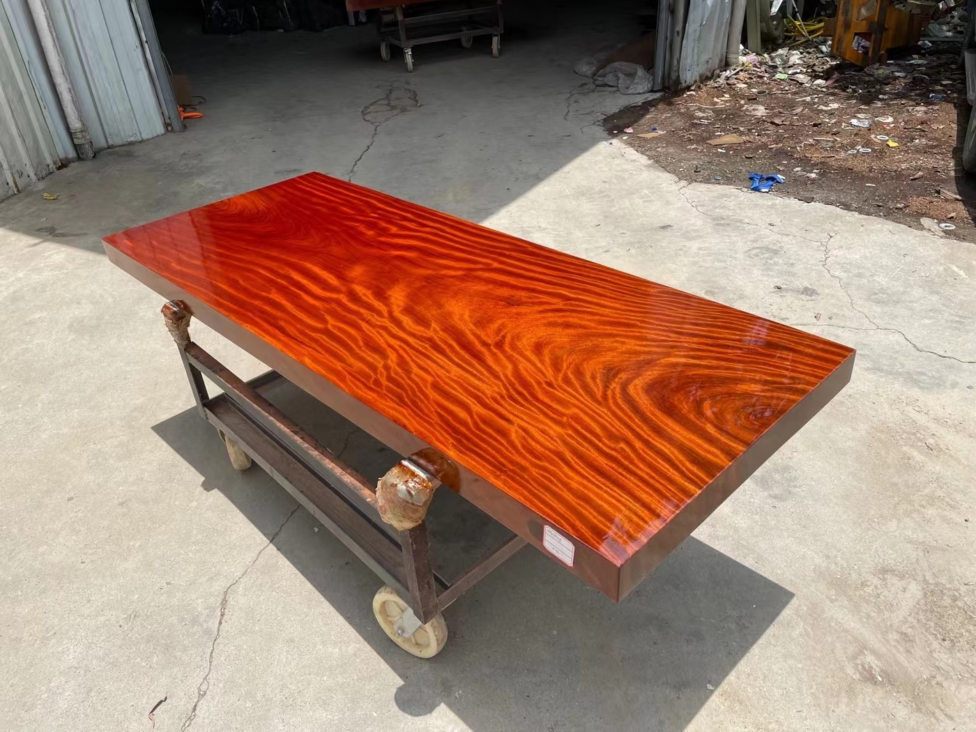 Yuanmufang Factory Wholesale Whole Square Red Tali Solid Wood Large Board 199 * 79 * 8 Simple Office Table Conference Table Whole Board