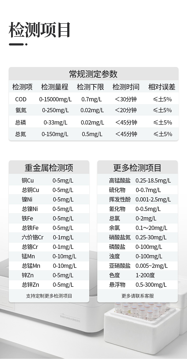 COD detector, COD water quality rapid detector, Youyun spectrum YP-TC COD, ammonia nitrogen, total phosphorus, and total nitrogen detector