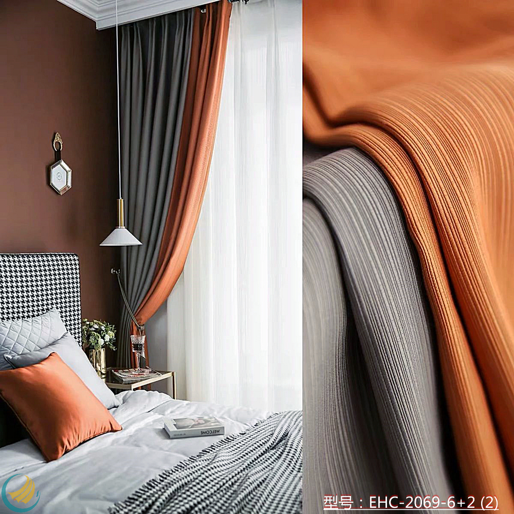 Yi Chuang Curtain Textile Dubai Cotton Tooth Sticker Qian Qian Qian Silk Cotton Black Silk Shading Keqiao Project Home Decoration Curtain Fabric Art