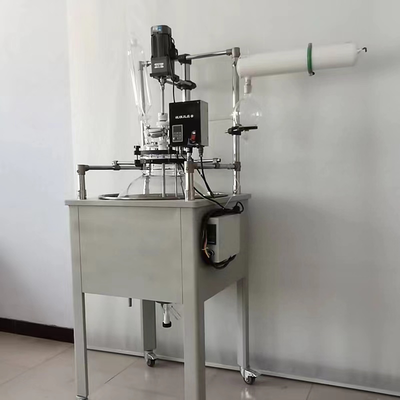 Laboratory 5L-100L glass reaction kettle distillation extraction synthesis jacket heating stirring vacuum reaction kettle