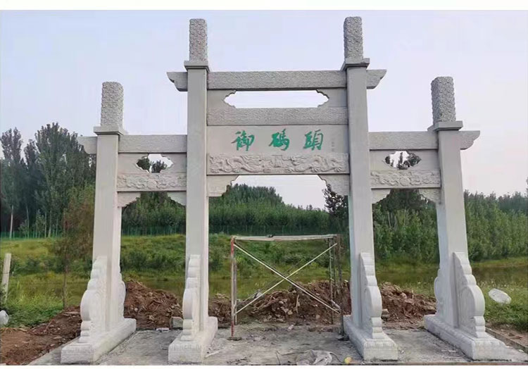 Customized Stone memorial archway, Ancient Three Gates, Five Floors, Temple, Village Entrance, Scenic Square, Country Entrance, Stone Sculpture Archway