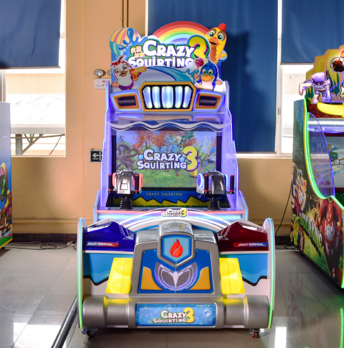 Video City Game Machine Double Shooting, Water Shooting, Ball Shooting, Children's Coin Machine, Amusement Park, Parent-child Play Machine, National Music Animation