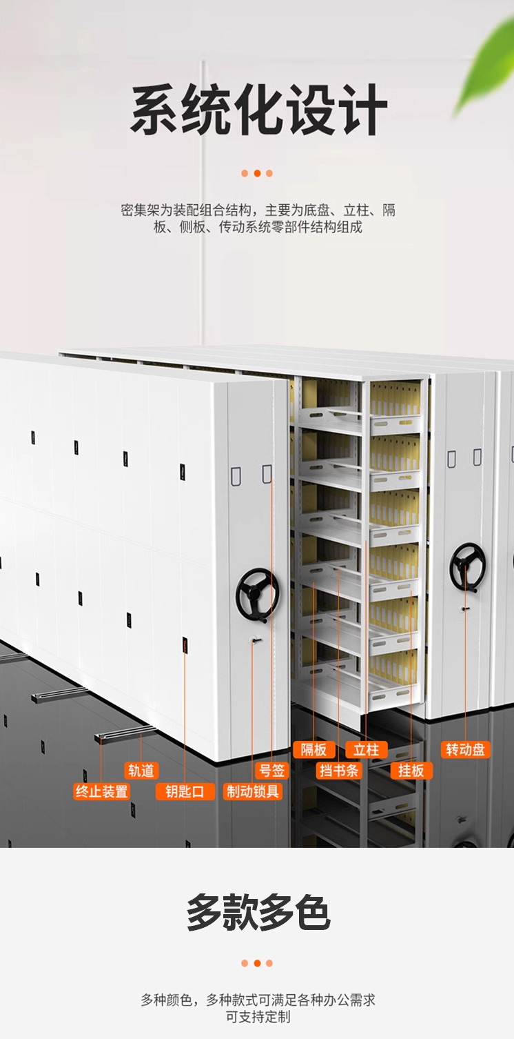 Mobile intelligent dense cabinet, processed according to the drawings, steel dense rack in the medical record room