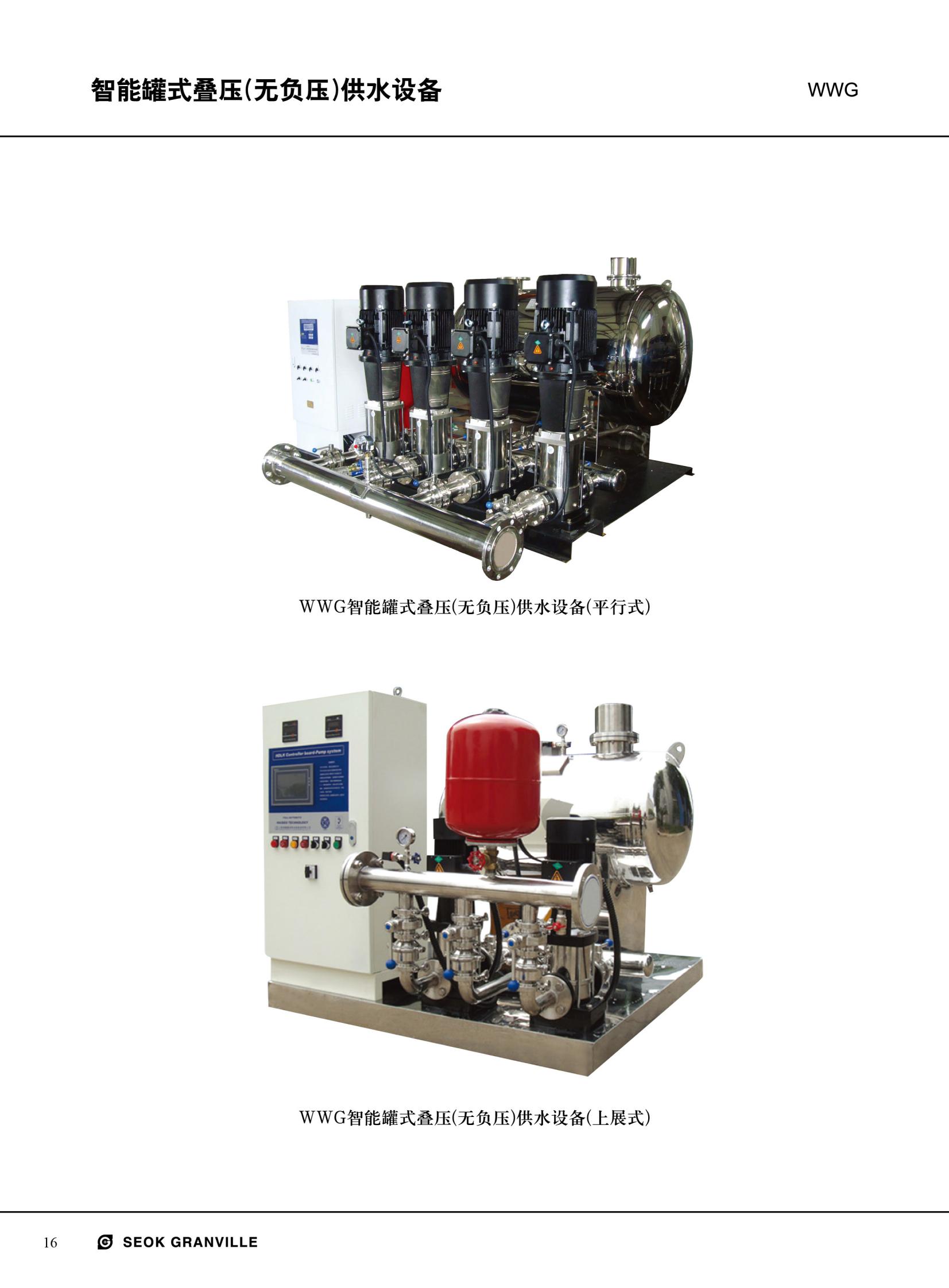 Non negative pressure variable frequency water supply equipment 304 material WWG30-56-15/2-P