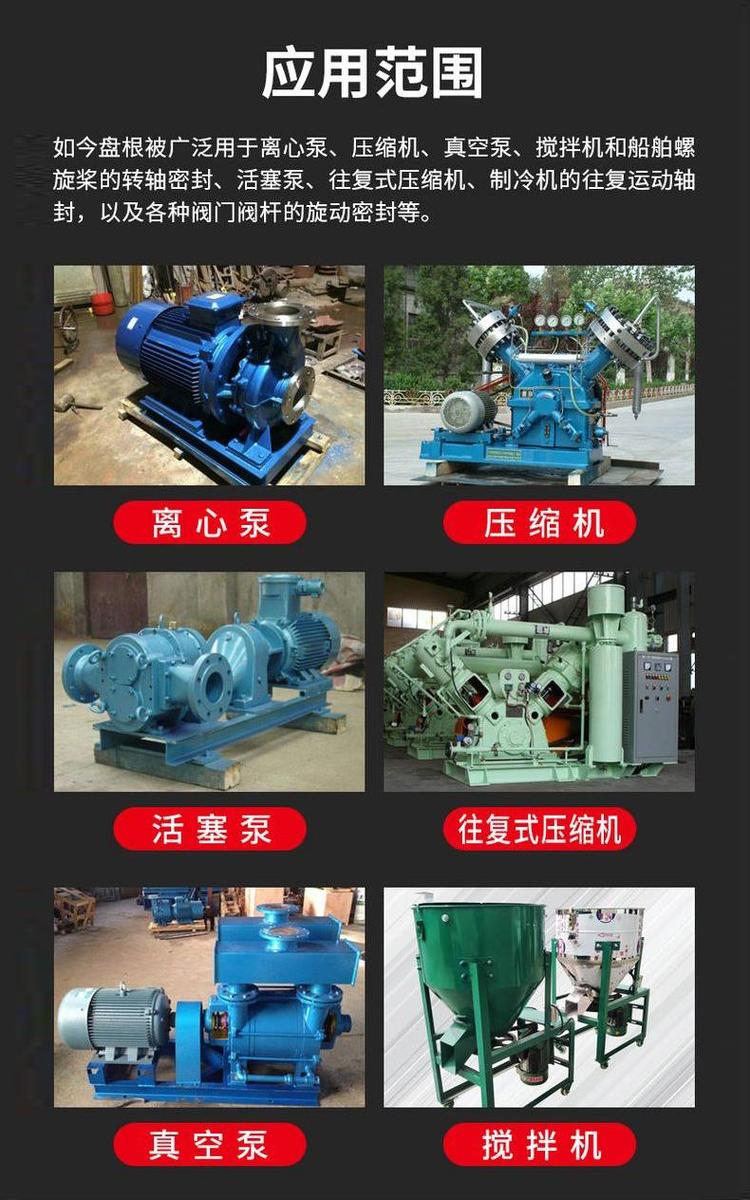 High water base packing water pump special ramie filling material for corrosion resistance, wear resistance, black and white color