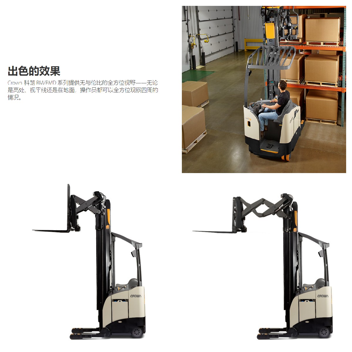 Crown Colon Electric Forward Moving Forklift Rental Double Deep Position Scissor Forklift with Good Sight Load