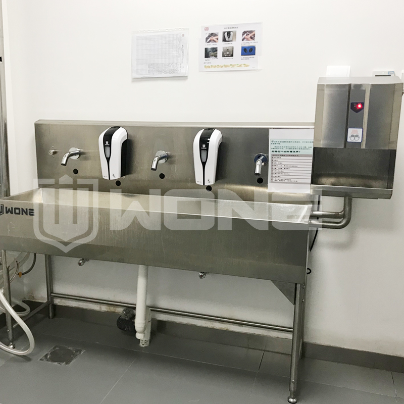 Food factory 304 stainless steel wash basin automatic induction hand washing dryer stainless steel wash basin hand washer