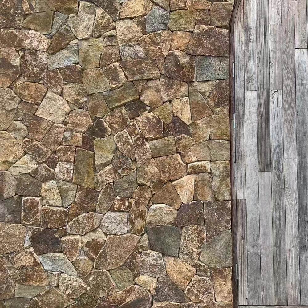 天然石材不规则乱石片面包文化石 散石毛石片贴面墙铺路石