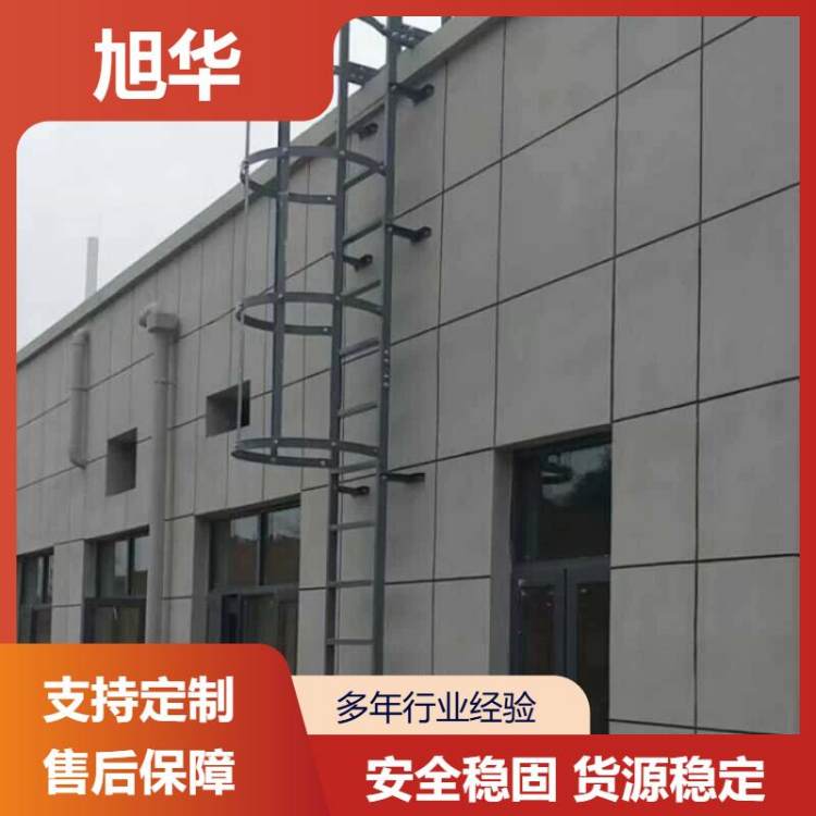 厂房外墙检修安全梯 市政泵站立式防坠落护笼钢制爬梯 旭华
