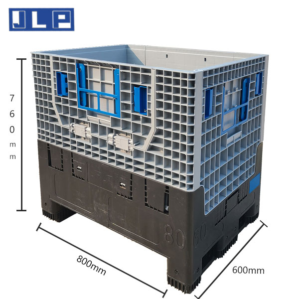 Foldable plastic turnover box, large logistics box, pallet box, 800mm * 600mm * 760mm