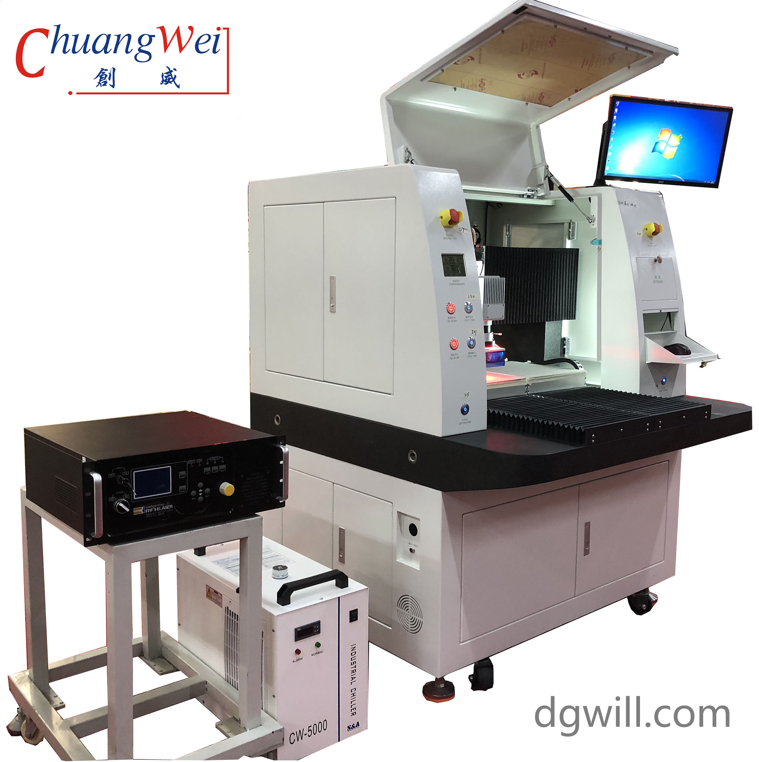 Offline laser cutting machine with dual workstations for simultaneous entry and exit suitable for cutting large-sized products