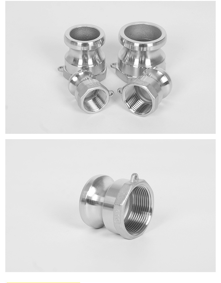 Manufacturer's supply of 304 stainless steel quick connector A type male head inner thread 316 plate handle type water pipe quick connector customized