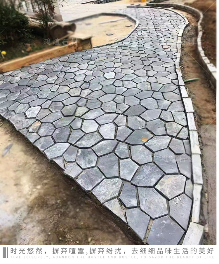 Green slate floor tiles, balcony, courtyard, anti slip tiles, outdoor garden, outdoor floor tiles, natural antique villa, garden tiles