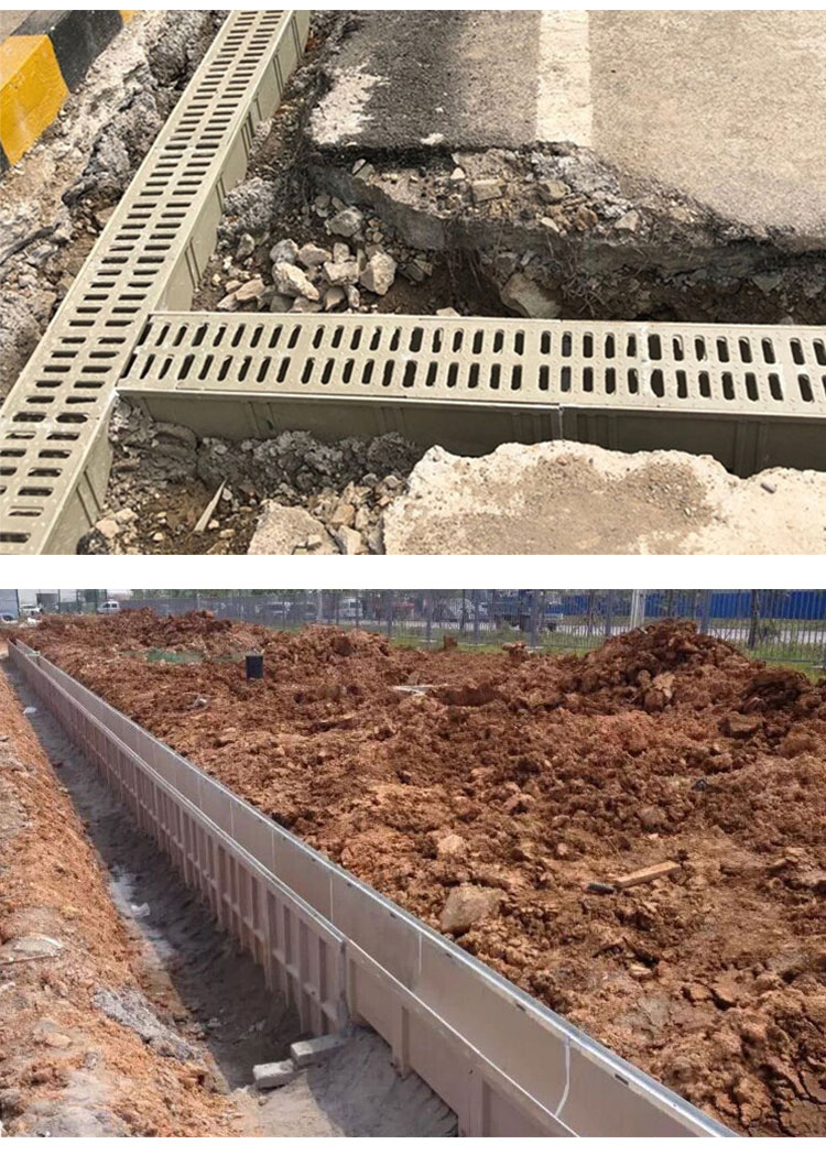 Xinmai composite resin drainage ditch manufacturer provides finished U-shaped drainage ditch cover plate, linear trench drainage ditch