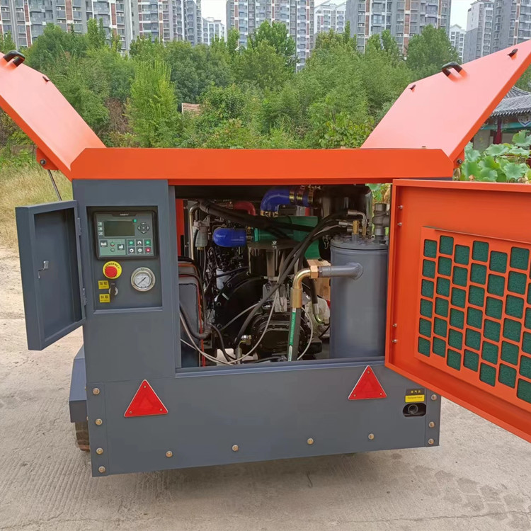 Diesel mobile air compressor is sturdy and durable, supporting customized 9 cubic meters and 7 kilograms for construction sites, tunnels, and mines