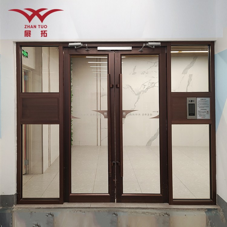 展拓 双开玻璃防火门 不锈钢门 商场大门 样式美观 可来图定制 资质齐全