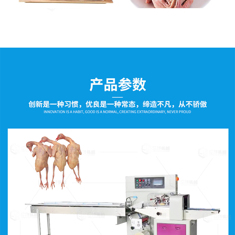 Iced Fresh Chicken Packaging Machine Model Yongchuan 600 Fresh Goose Bagging Machine Frozen Pigeon Preservation Packaging Equipment