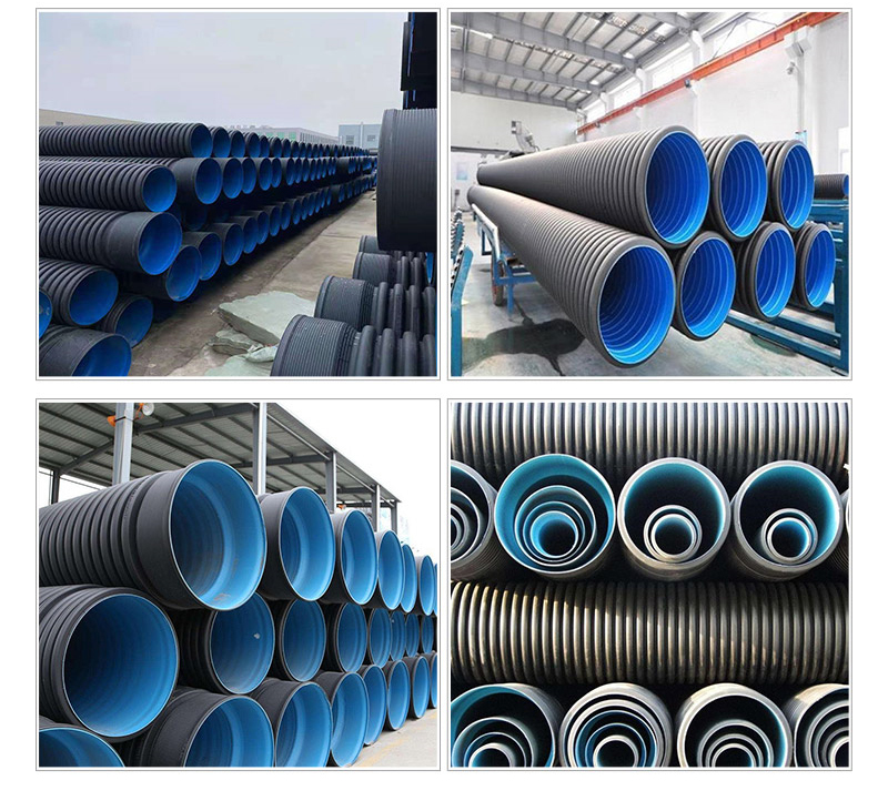 AD. Double wall corrugated pipe, HDPE sewage pipe, large diameter drainage pipe with complete specifications, HDPE plastic pipe