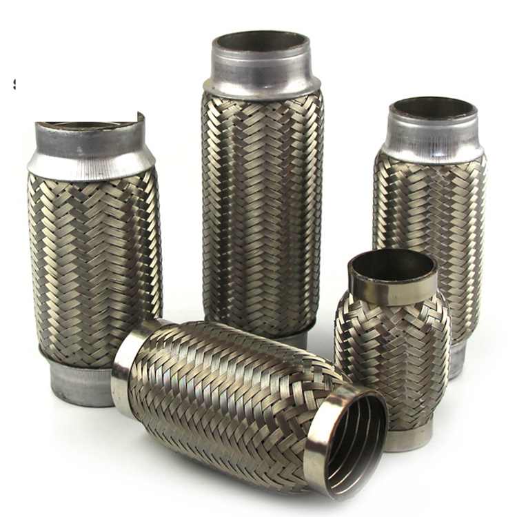 Flexible connection of exhaust pipe, automotive stainless steel braided double layer corrugated pipe, anti vibration