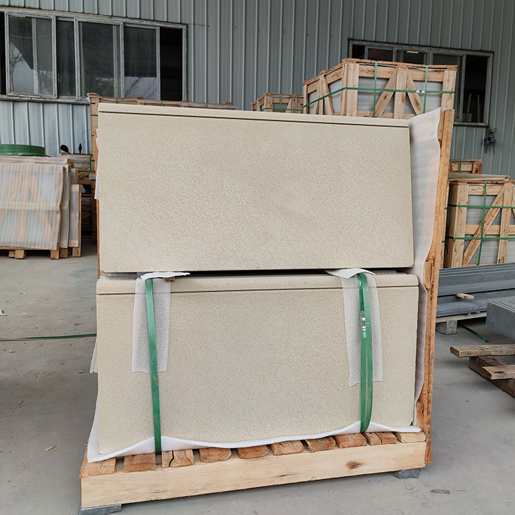 Rice yellow sandstone lychee surface precision processing factory exterior wall dry hanging board villa exterior wall decoration material