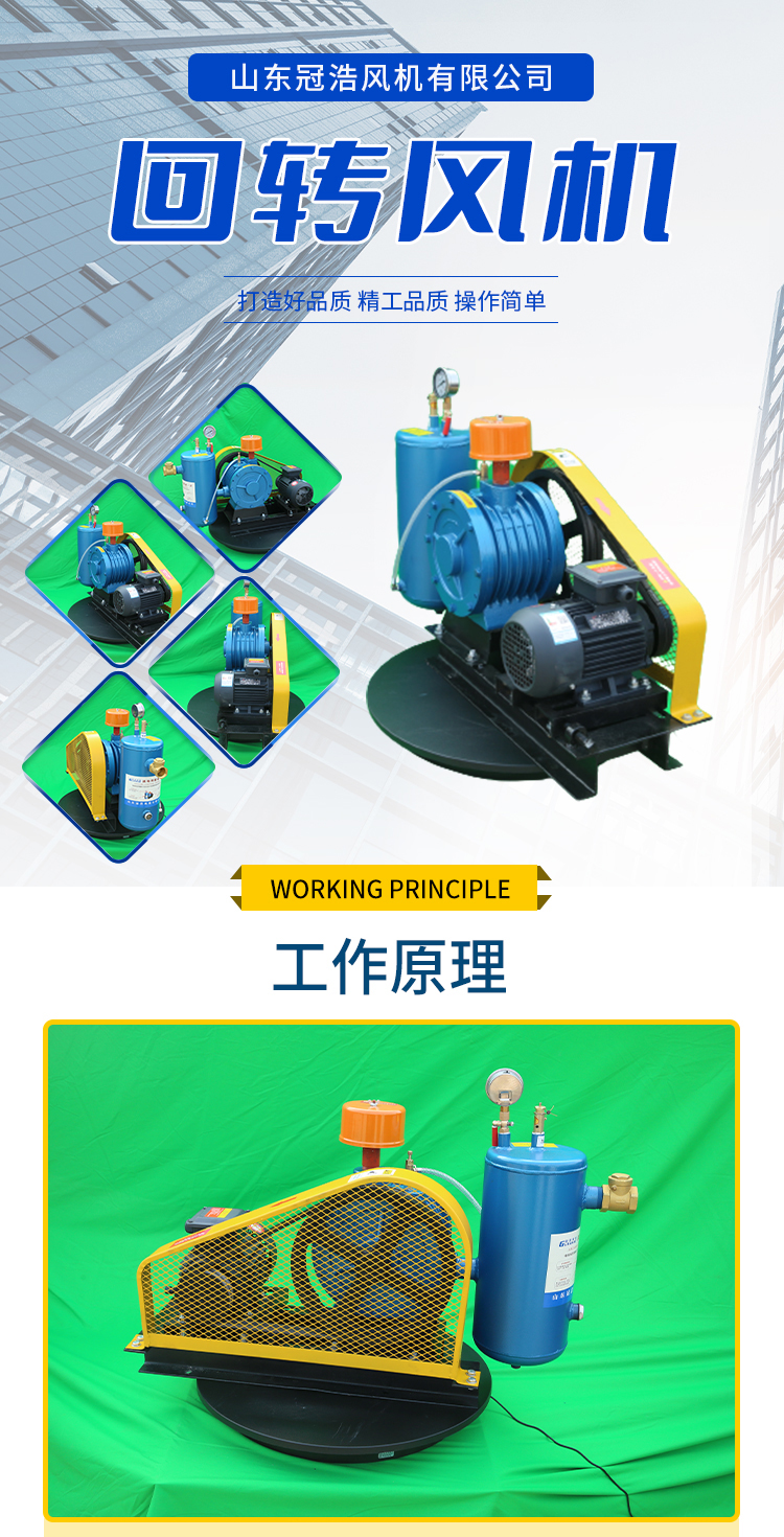 Rotary fan, rotary blower, low noise, high air volume and low energy consumption for sewage treatment