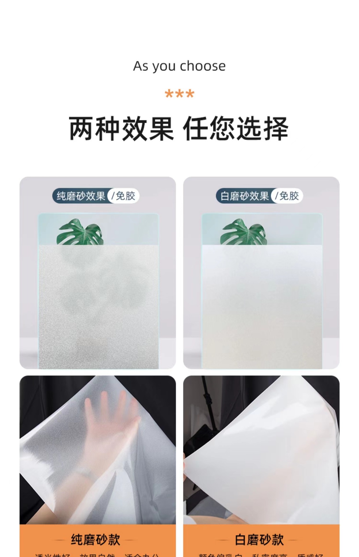 Frosted glass stickers, bathroom stickers, light blocking and anti peeping office glass films, window shading stickers