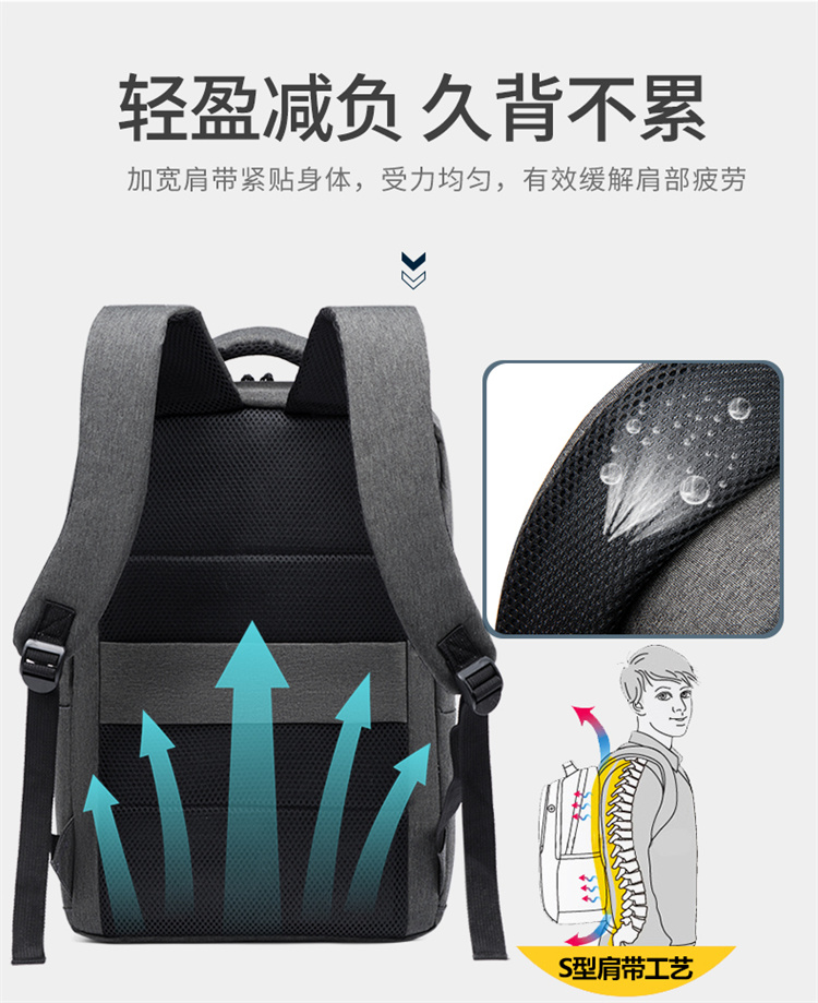 Business Backpack Men's Luxury Large Capacity High School Student backpack Tourism backpack Customized logo